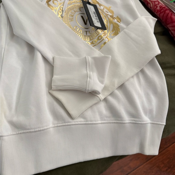 Versace Jeans Collection White Hoodie with Gold Accents - Picture 3 of 4